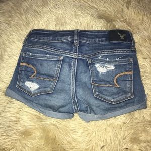 lightly worn american eagle distressed shorts